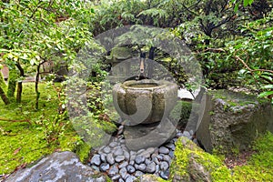 Tsukubai Water Fountain at Japanese Garden