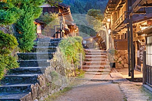 Tsumago, Japan traditional historic post town along the Nakasendo