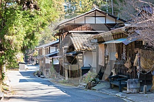 Tsumago-juku in Nagiso, Nagano, Japan. Tsumago-juku was a historic post town of famous Nakasendo