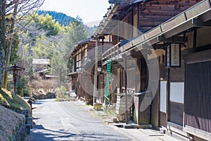 Tsumago-juku in Nagiso, Nagano, Japan. Tsumago-juku was a historic post town of famous Nakasendo