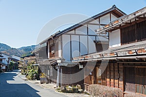 Tsumago-juku in Nagiso, Nagano, Japan. Tsumago-juku was a historic post town of famous Nakasendo