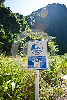 Tsumani evacuation sign
