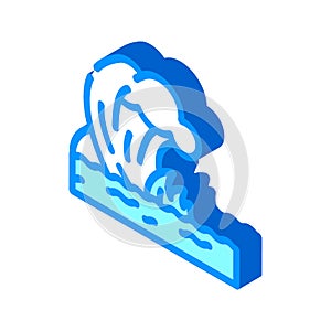 tsunami disaster isometric icon vector illustration