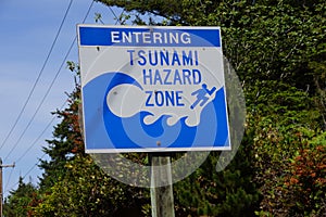 Tsunami emergency sign