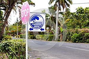 Tsunami Evacuation Route, Rarotonga, Cook Islands, South Pacific Ocean