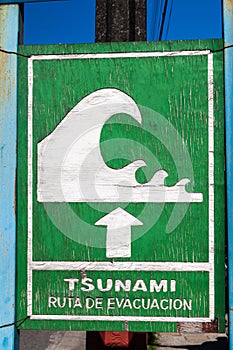 Tsunami Hazard Zone Sign