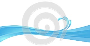 Tsunami Illustration. Blue Water Wave Splash Vector photo