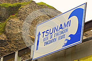 Tsunami sign in Lima