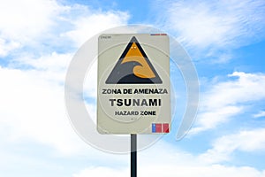 Tsunami sign - zona de amenaza