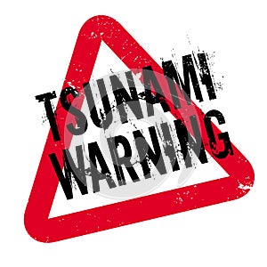 Tsunami Warning rubber stamp