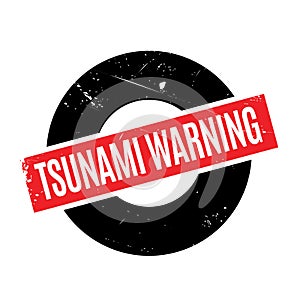 Tsunami Warning rubber stamp