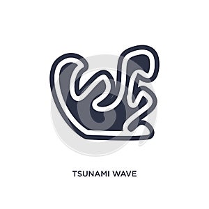 tsunami wave icon on white background. Simple element illustration from meteorology concept