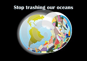 Tsunami wave from plastic debris