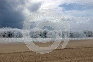 Tsunami wave during a storm