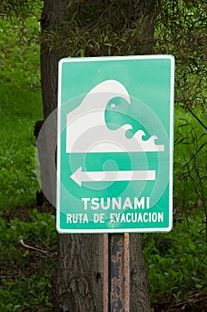 Tsunami zone sign