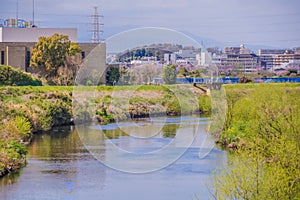 Tsurumi River and Midori Ward, Yokohama City