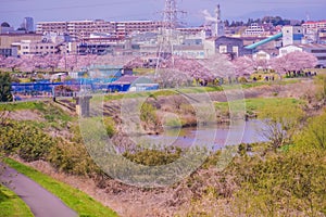 Tsurumi River and Midori Ward, Yokohama City