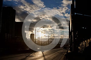TTC Railway in Toronto before sunset