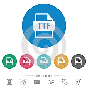 TTF file format flat round icons
