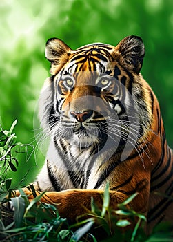 Ttiger on a background of green nature