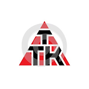 TTK triangle letter logo design with triangle shape. TTK triangle logo design monogram. TTK triangle vector logo template with red
