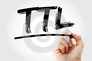 TTL - Time to Live acronym with marker, technology concept background photo