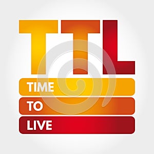 TTL - Time to Live acronym, technology concept background