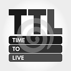 TTL - Time to Live acronym, technology concept background photo