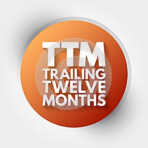 TTM - Trailing Twelve Months acronym, business concept background