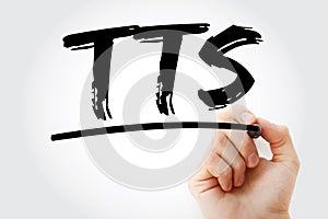 TTS - Text to Speech acronym with marker, technology concept background photo