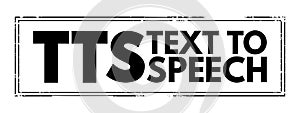 TTS - Text to Speech acronym, stamp concept background photo