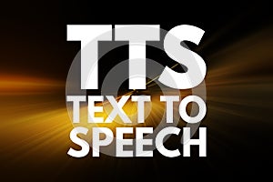 TTS - Text to Speech acronym, technology concept background photo