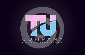 tu alphabet letter join joined letter logo design