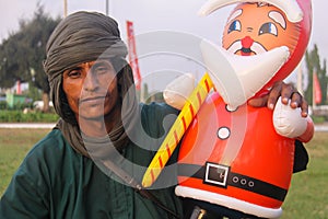 Tuareg with Blowup Santa