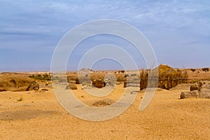 Tuareg encampment in the desert. Djanet, Algeria, Africa