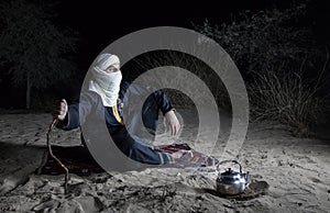Tuareg man in a desert photo