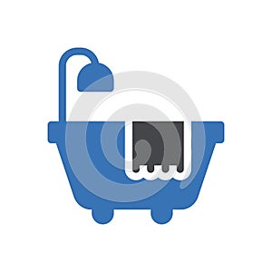 Tub vector glyph colour icon