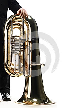 Tuba brass instrument isolated photo