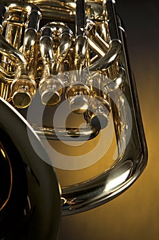 Tuba Euphonium Isolated on Yellow