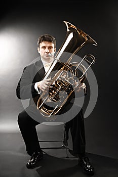 Tuba player brass. Classical musician