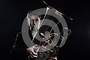 Tuba player brass instruments musician photo