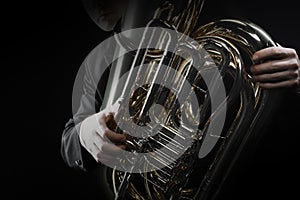 Tuba player brass instruments