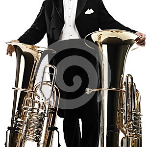 Tuba player brass instruments