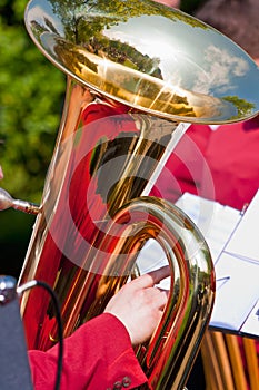 Tuba with reflection