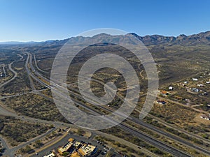 Tubac historic town center aerial view, Arizona, USA photo