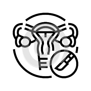 tubal ligation surgery line icon vector illustration