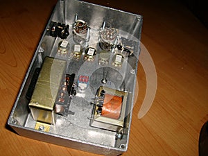 Tube amplifier head and wirring parts transformers tube sockets 58 photo