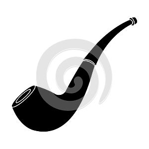 Tube cigar tobacco Smoking . Thing that duties of each investigator.Detective single icon in blake style vector symbol