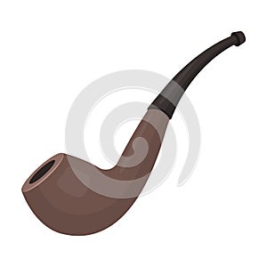 Tube cigar tobacco Smoking . Thing that duties of each investigator.Detective single icon in cartoon style vector symbol