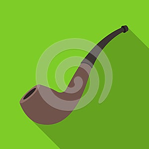 Tube cigar tobacco Smoking . Thing that duties of each investigator.Detective single icon in flat style vector symbol